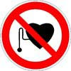 Знак Запрещается работа (присутствие) людей со стимуляторами сердечной деятельности