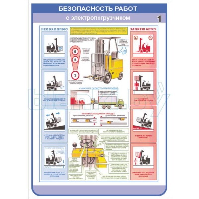 Плакат Безопасность работ с электропогрузчиком