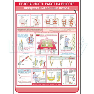 Плакат Техника безопасности при работе на высоте