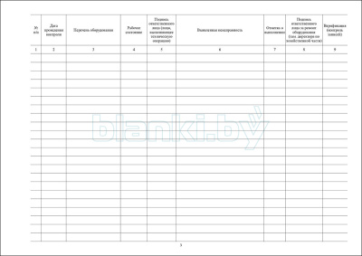 Журнал контроля рабочего состояния технологического и холодильного оборудования внутренняя часть