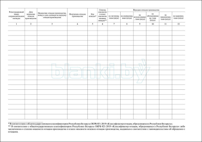 Журнал регистрации сопроводительных паспортов перевозки отходов производства внутренняя часть