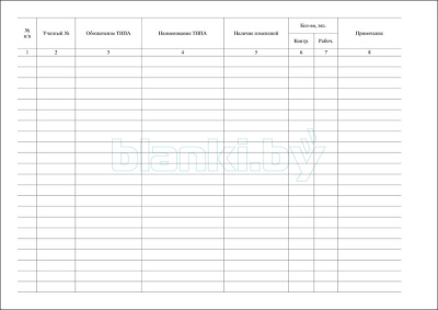 Журнал регистрации технических нормативных правовых актов внутренняя часть