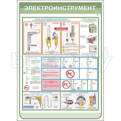 Плакат Техника безопасности при использовании электроинструмента